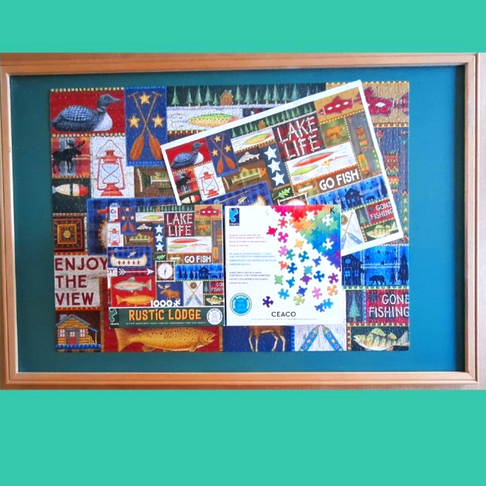 🧩 Jigsaw Puzzle 1000 pieces "Rustic Lodge" CEACO 🧩 - Picture 3 of 7